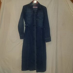 Long denim trenchcoat / denim jackey